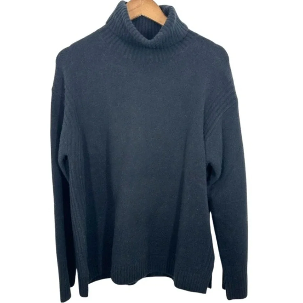 J. Crew Womens Turtleneck Sweater Supersoft yarn Alpaca Wool Blend Black Small